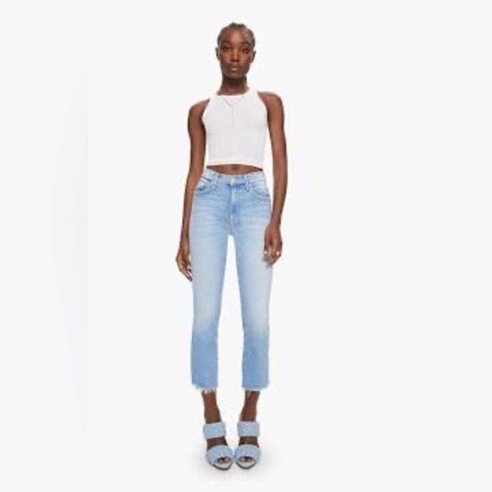 Mother The Insider Crop Step Fray in Au Revoir Size 30
